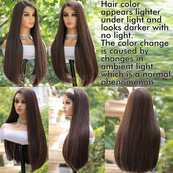 Brown Straight 13x3 Lace Front Wig - Picture 3 of 6